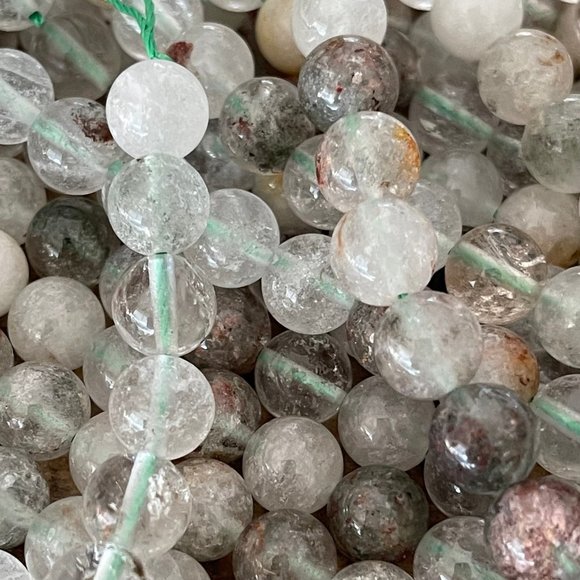 8mm Garden Quartz Bead Strand - Lodolite - Phantom Quartz - Picture 2 of 5